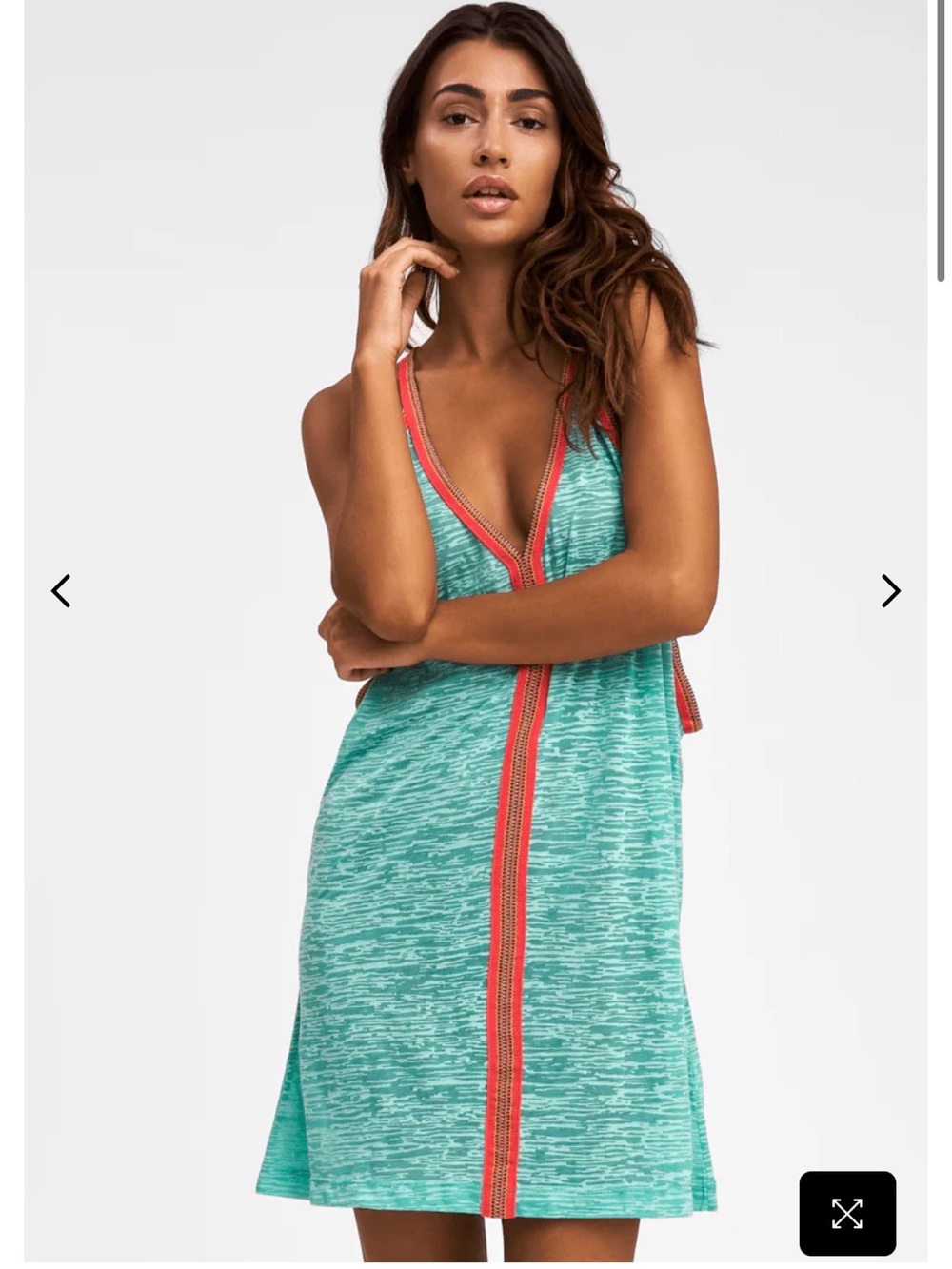 Pitusa Teal Dress with Pink Trim